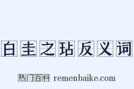 白圭之玷反义词是什么意思的图片